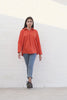 Orange A-line Marina Fabric Hooded Top