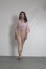 Pink and beige linen jumpsuit