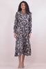 Grey Printed Flared Dress