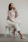 Grey Thick Georgette Top