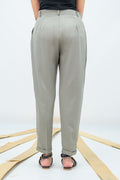 Grey Marina Fabric Straight Pant