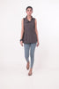 Charcoal Cotton Western Top