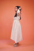 Offwhite textured flared dress