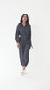 Blue button down jumpsuit