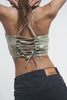 Grey Leather Tube Top