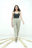 Grey Marina Fabric Straight Pant
